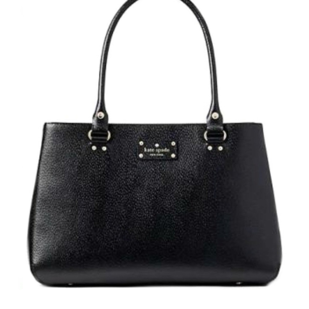 Kate Spade Wellesley Elena Shoulder Satchel Bag Women Black Leather